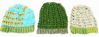 Three Knit Beanie Hats by S. Anna Morgan