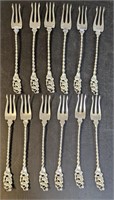 Sterling Silver Oyster Forks 133 Grams