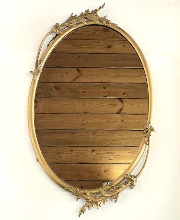 Miroir antique 14’’x 24’’,ornements en bronze,