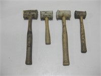 Four Hide Jewelry Making Mallets Tallest 12" See