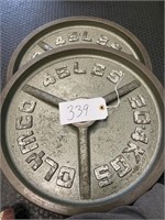 (2) 45 lbs Metal Weight Plates