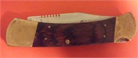 Large 8.5 inch folding pocket knife wood & brass