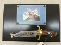 Eagle plaque with collector knife 6.5" blade