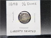 1848 U.S. SEATED LIBERTY SILVER HALF DIME