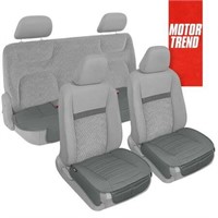 Motor Trend Gray Faux Leather Car Seat Covers