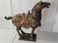 Vintage hand-carved wood horse
