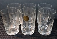 Etched Royale Crystal Juice Glasses - 6pc.