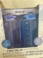 Lot of (2) Zulu Half Gallon Water Bottles and