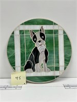 Boston Terrier Stained Glass Garden Stepping Stone