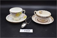 tea Cups & Tea infuser Spoon - Spode England