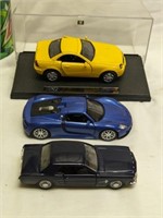 Benz, Porshe, Ford Mustang Diecast Cars