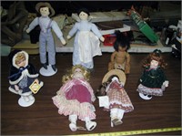 7 asst Dolls
