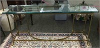 Brass And Glass Top Hall Table