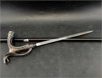 Sword cane with a snake head, blade is 12", overal