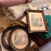 Lot of Towels w/ Small Victorian Lady Art