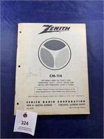 Vintage Zenith CM-114 Radio service manual