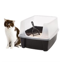 IRIS USA Open Top Cat Litter Tray with Scoop and S