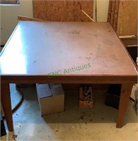 Large square worktable with a plexiglass clear