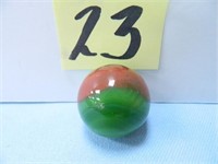 1 3/8" Green Slag w/ (2) Ox Blood Patches Marble