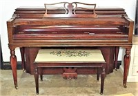 W M Knabe Upright Piano on Casters with