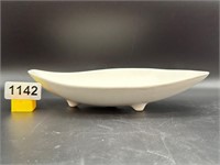 matte white MCM footed wave dish