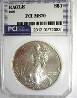 1999 Silver Eagle MS70 LISTS $16000