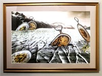 Robert Michaels Surrealist Print of Clocks