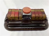 Antique Library Inkwell w/Pen & Books