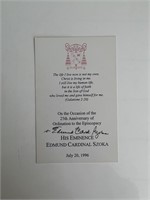 Edmund Casimir Szoka signed card