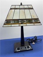 Vintage Stained Glass Mosaic  Style Table Lamp