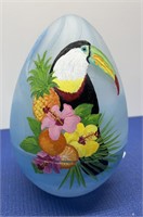 Hand Painted Glass Art Egg “Toucan”
