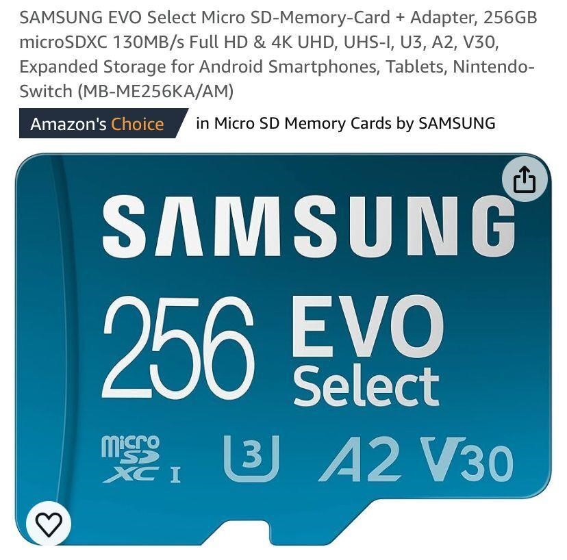 SAMSUNG EVO Select Micro SD-Memory-Card  256GB