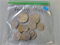 Bag of foreign coins. Buyer must confirm all curre