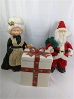 Vintage Santa & Mrs. Clause & Cookie Jar