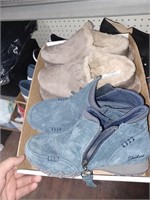 Box Lot of Various Shoes to Include Sketchers,