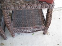 Outdoor wicker patio table