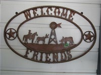 30" Welcome Friends metal sign