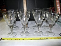 8 Vintage Heisey Optic Wine Glasses