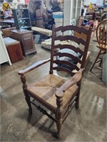 Ladder back woven seat chair 18x18x40