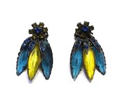 Selro Selini Yellow & Blue Japanned Metal Earrings