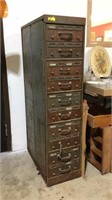 10 drawer metal filing cabinet, 25”x12”51”