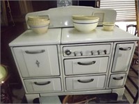 Wedgewood Enameled Stove W/Gas & Wood Burning