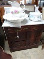 Eastlake Marble Topped Washstand