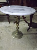 Marble Top Table W/ Brass Base