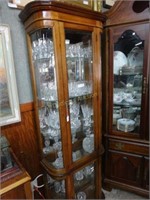 Contemporary Lighted Display Cabinet W/ Bowed