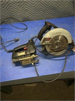 7 1/4 inch Skil saw and a Skil jigsaw, both