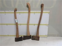 3 Wood Handled Axes