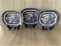 Antique Blue Willow Platters (set of 3)
