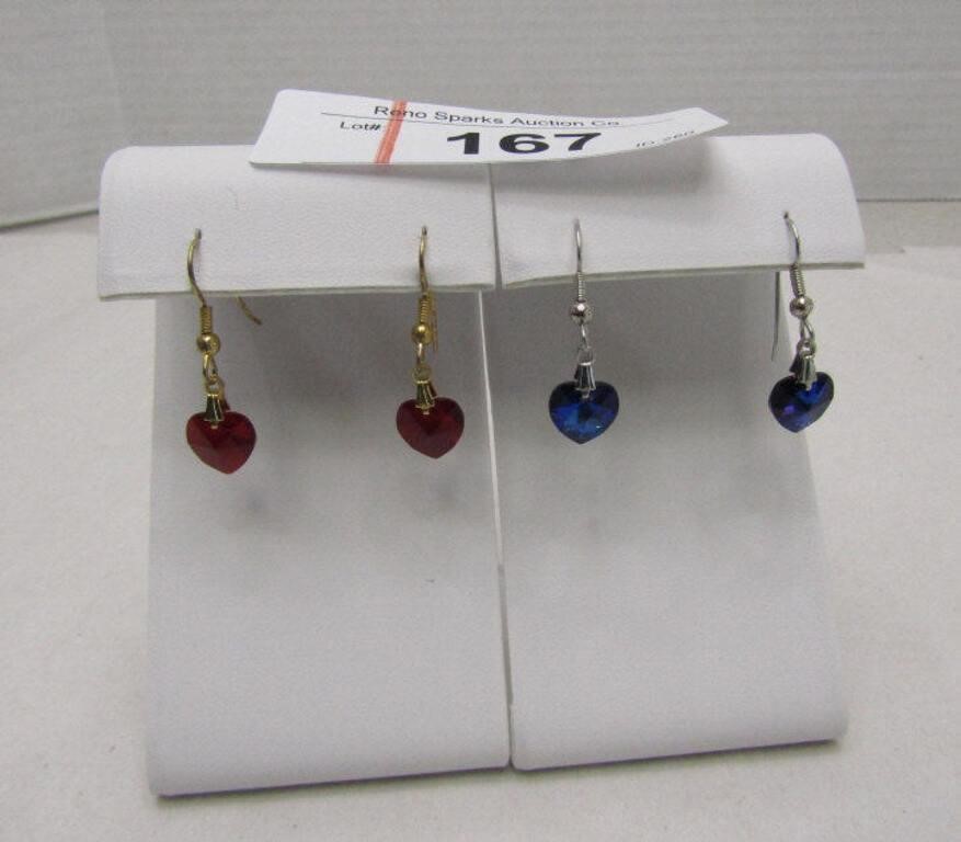 Crystal Earrings - 2 Pairs