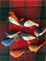 8 Vintage Christmas tree birds 4"